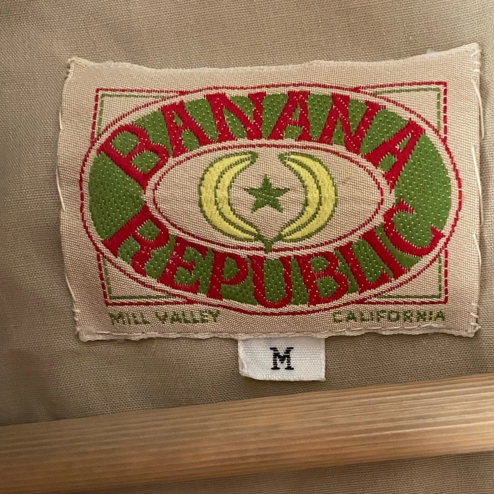 VINTAGE 80’s BANANA REPUBLIC Khaki Hooded Safari Hunting Camping Travel Vest M‎